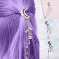 thumbnail image 1 of Retro Moon Rhinestone Tassel Beads Dangle Hairpin Hair Clip Women Bridal Jewelry, 1 of 8