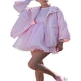 thumbnail image 2 of Women Puffy Tulle Mini Dress Square Neck Bubble Sleeve French Princess Fairy Dress Romantic Ruffle Mesh Short Dresses, 2 of 9