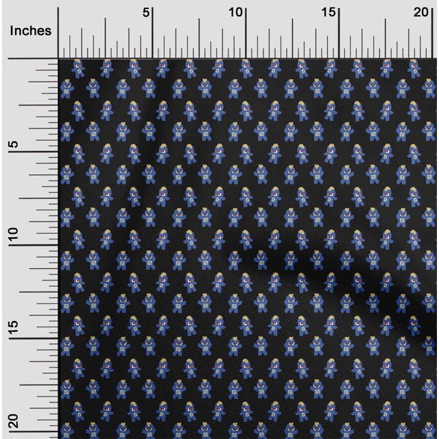 oneOone Polyester Lycra Black Fabric Robot Cartoon Sewing Craft Projects Fabric Prints By Yard 56 Inch Wide