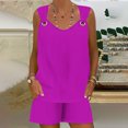 thumbnail image 4 of Yuyuzo Womens Lounge Sets Two Piece Square Neck Tank Tops Wide Leg Shorts with Pockets Matching Outfits, 4 of 7