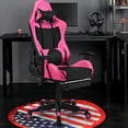 thumbnail image 3 of Costway Chaise de Jeu de Massage Inclinable de Course pour Bureau et Ordinateur avec Repose-Pieds Rose, 3 of 10