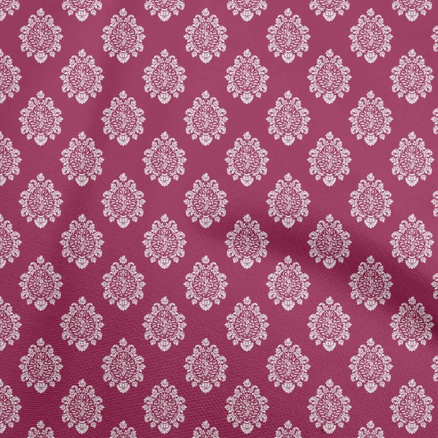 oneOone Silk Tabby Magenta Fabric Block Craft Projects Decor Fabric Printed By The Yard 42 Inch Wide