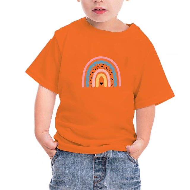 Penkiiy Chemise Orange pour Enfants, T-Shirt Unisexe à Col Rond en Coton Vérité Réconciliation pour Chaque Enfant Femmes pour 2-13 Ans