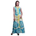 thumbnail image 1 of Bimba Robe Maxi Sans Manches Teinture sur Nœuds pour Femmes, Longue, Florale, de Soirée, à Encolure en V, Fendue devant - Medium, 1 of 5