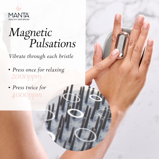 MANTA Pulse Electric Scalp Massager Shampoo Brush, Promotes