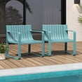 thumbnail image 2 of Costway Ensemble de 2 Chaises de Patio Fauteuils d'Extérieur en Plastique Résistants aux Intempéries Bleu, 2 of 9
