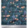 thumbnail image 1 of Soimoi Viscose Chiffon Fabric Floral & Check Print Sewing Fabric Yard 42 Inch Wide, 1 of 5