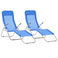 thumbnail image 1 of vidaXL Folding Sun Loungers 2 pcs Textilene Blue, 1 of 5