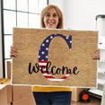 thumbnail image 1 of Rbaofujie Rugs for Kitchen Floor 4th Of July Door Mat Patriotic Doormat Entryway Rug Welcome Independence Day Doormat Stain and Fad Patriotic Decor Welcome Outdoor Mat Room Rugs for Bedroom, 1 of 2