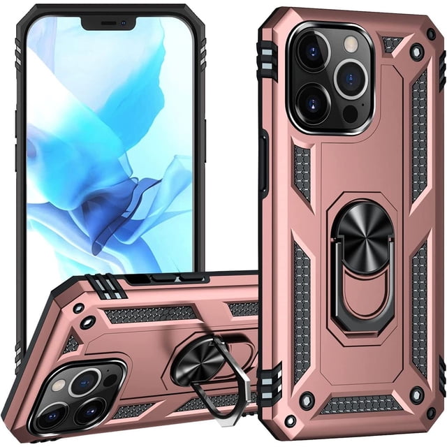 Supershield Armor-X Robuste iPhone 11 Pro Étui avec Support Anneau en Or rose, Offrant une protection Robuste avec Bords Renforcés et Découpes de Précision pour Boutons et ports. Comprend un Support Anneau Intégré pour une Prise Sécurisée et une Visualisation Mains Libres, compatible avec les Supports Magnétiques pour Voiture.