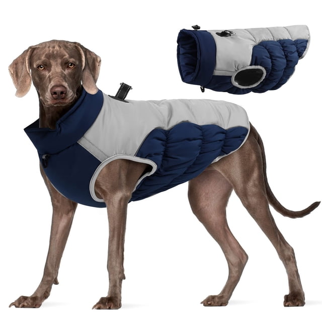 Hearth & Gear Warm Dog Winter Coat Dog Coat Dog Jacket With Built In Harness Windproof Dog Cold Weather Coats Reflective Turtleneck Large Dog Coat Dog Coats For Small Medium Pet Clothes for Small Dogs