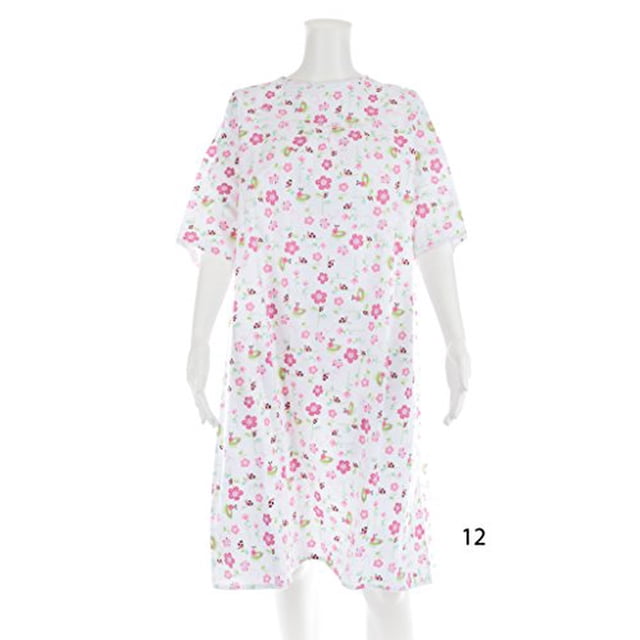 Women's Adaptive Flannel Backwrap Gown (Large, Caterpillars & Butterflies - 12)
