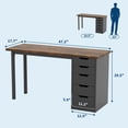 thumbnail image 2 of BeesClover Computer Desk 47" with 5 Drawers, Modern Study Table with Storage and Sturdy Metal Legs, Office Desk for Small Spaces, Apartments, Dorm Rooms, 2 of 7