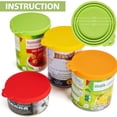 thumbnail image 3 of VogueV 4-Pack Colorful Canning Lids - Yellow/Red/Green/Orange Jar Seals Red, 3 of 5