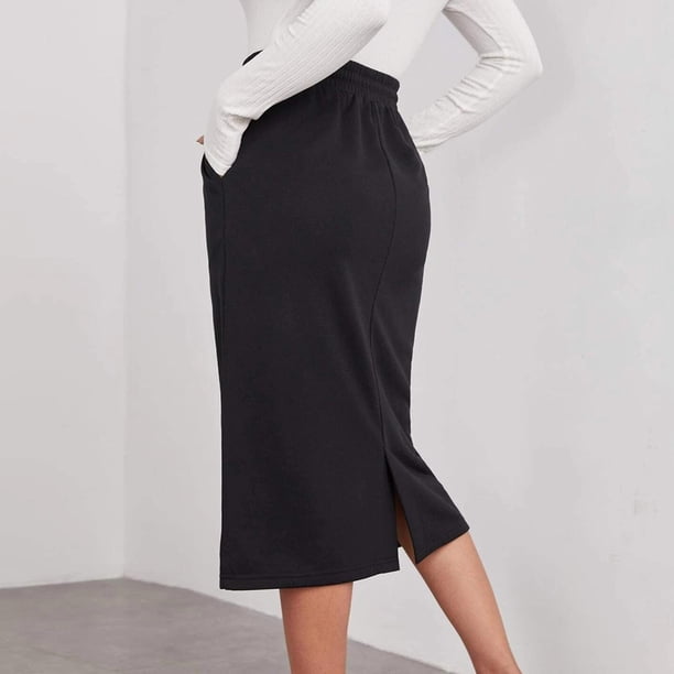 QATAINLAV Womens Drawstring Maxi Skirt with Pockets Elastic High
