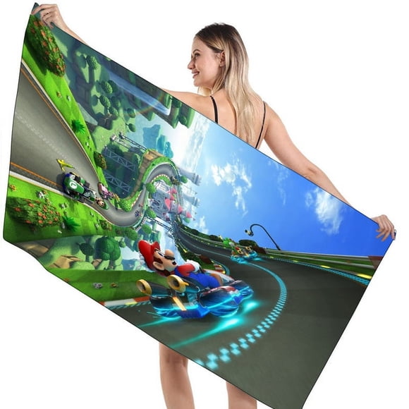Mario Light Beach Towel, Microfiber Sand Free Quick Drying Towel For Swimming Travel Camping Beach Vacation