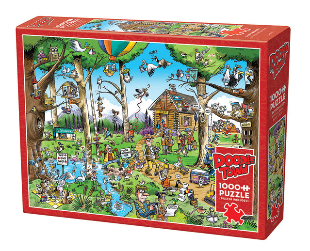 Cobble Hill Jigsaw Puzzle - DoodleTown: Birdwatcher's Paradise, 1000 Piece Puzzle