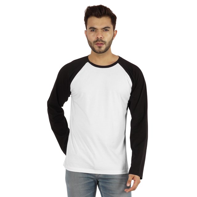 Inkmeso Men's Regular Fit Round Neck Shirt Solid Raglan Long Sleeve T-Shirts