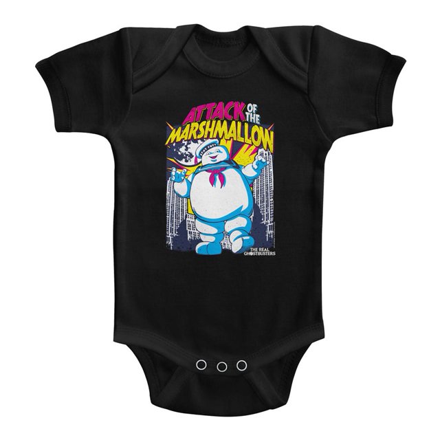 The Real Ghostbusters TV Series Marshmallow Attack Infant Baby Romper Snapsuit