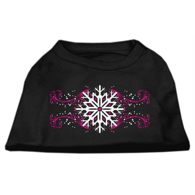 Pink Snowflake Swirls Screenprint Shirts Black Xxxl (20)