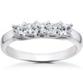 thumbnail image 1 of 3/4 ct Princess Cut Diamond Wedding Ring 5-Stone Womens Stackable Band 14k Gold, 1 of 3