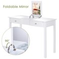 thumbnail image 4 of Costway Coiffeuse Table de Maquillage Bureau à Rabat Miroir 2 Tiroirs avec Tabouret, 4 of 10
