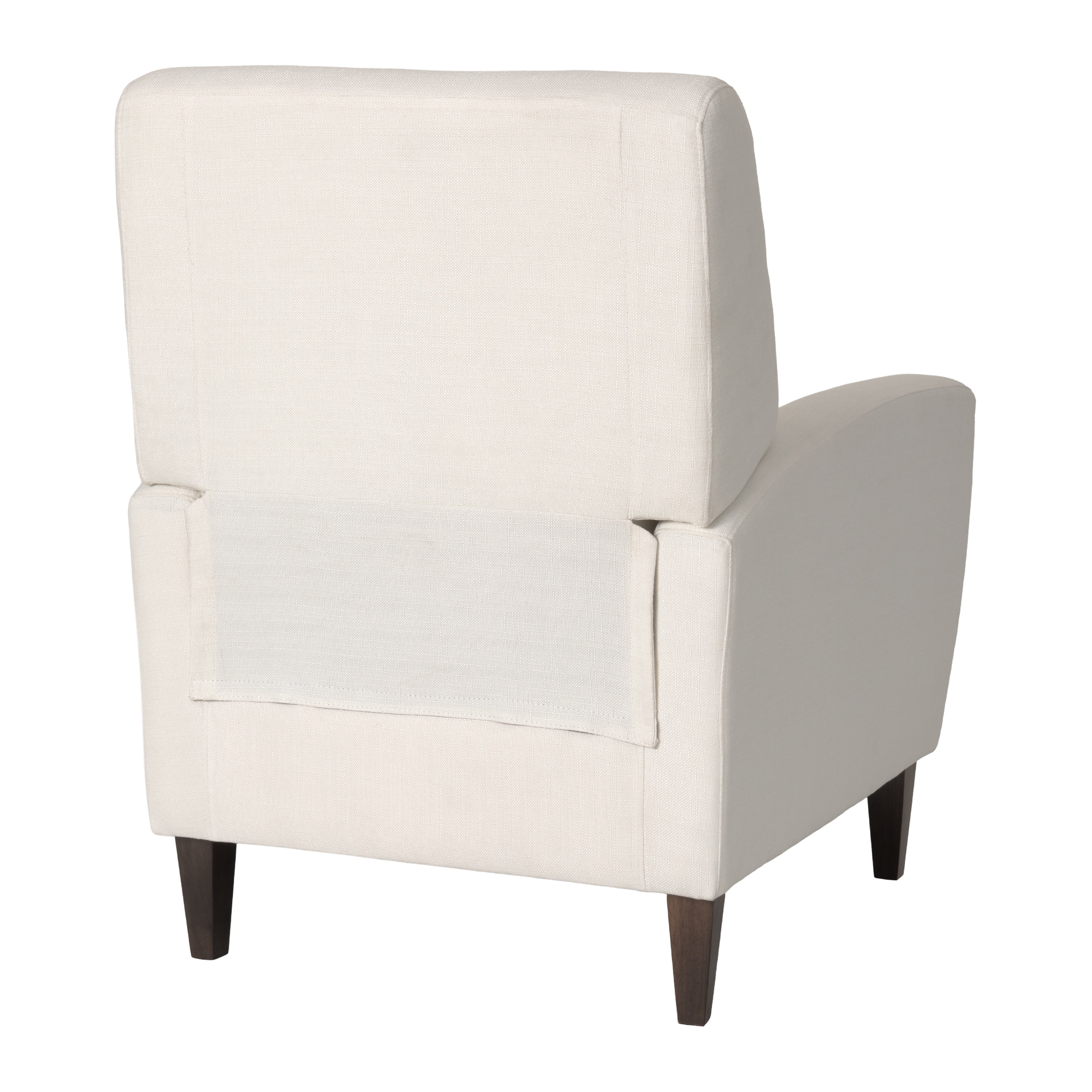 Fauteuil inclinable d'intérieur rembourré en tissu tressé blanc cassé CorLiving Wells avec pieds en bois