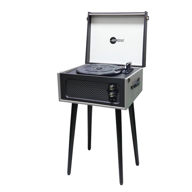 Arkrocket Discovery 3-Speed Bluetooth Record Player Retro Turntable Built-in Speakers with Legs (Gray)