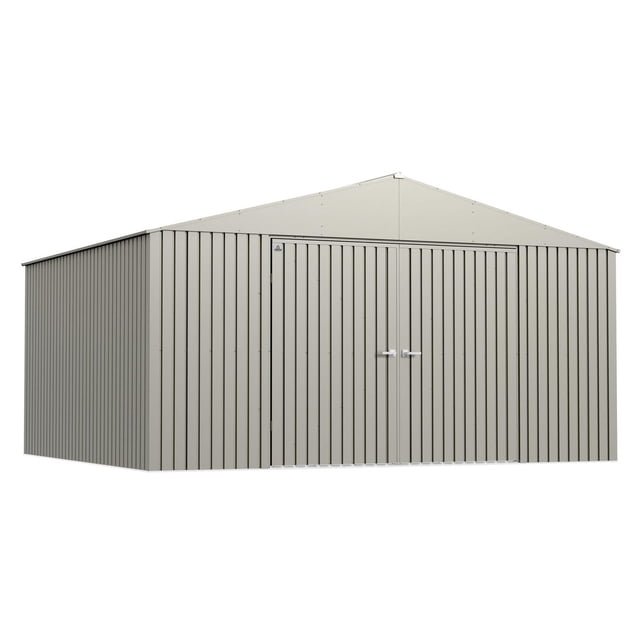 Arrow Elite Steel Storage Shed, 14x12, Cool Grey