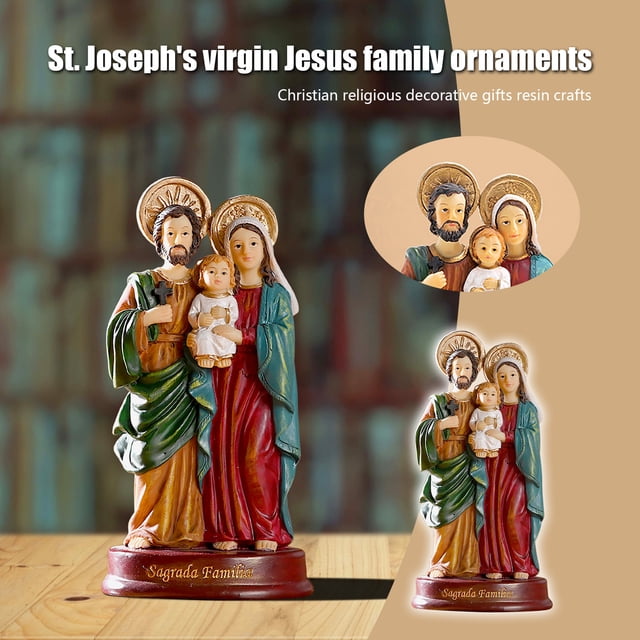Religious Home Decor Statue Resin Hand-Painted Artwork Durable Outdoor Garden Patio Devotional Gift