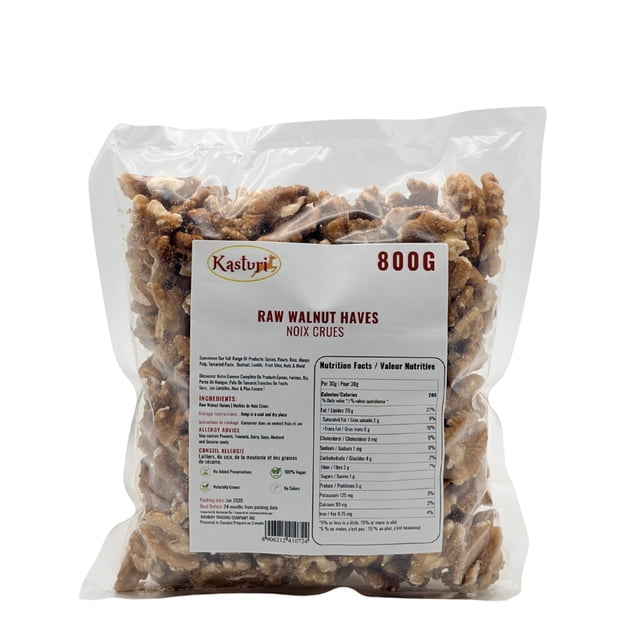 Kasturi Raw Walnuts Halves 800g, Unsalted Walnut Snack