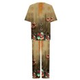 thumbnail image 4 of Hauts à Manches Courtes pour Femmes Costume d'Été Mode Short Imprimé Pantalons Colorés Costume Décontracté Deux Pièces Hauts à Manches Courtes pour Femmes Hauts d'Été pour Femmes avec Manches, 4 of 6