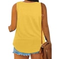 thumbnail image 4 of Timegard Camisoles Grande Taille pour Femmes à Boutons Col Rond Sans Manches Chemises Décontractées Haut Uni, 4 of 6