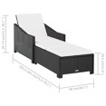 thumbnail image 4 of vidaXL Sun Lounger with Cream White Cushion Poly Rattan Black, 4 of 5