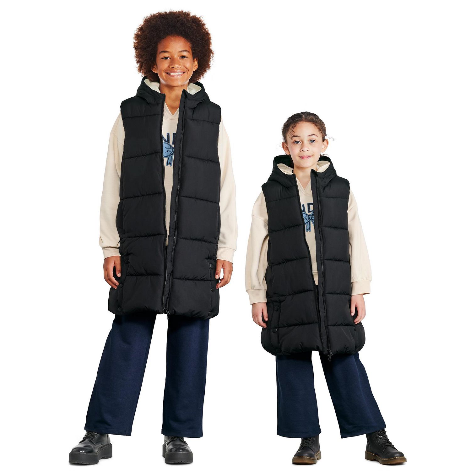 Manteau long piqué sans manches George pour filles