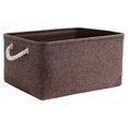thumbnail image 1 of relayinert Contenant de Rangement pour l'Organisation et Poignée en Corde Robuste Boîte de Rangement Pliable Brun 31*21*13 1 Ensemble, 1 of 6