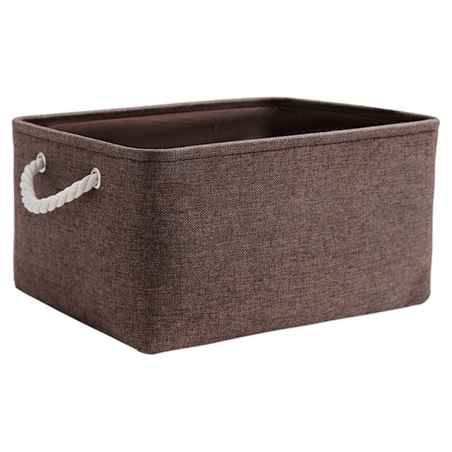 relayinert Contenant de Rangement pour l'Organisation et Poignée en Corde Robuste Boîte de Rangement Pliable Brun 31*21*13 1 Ensemble