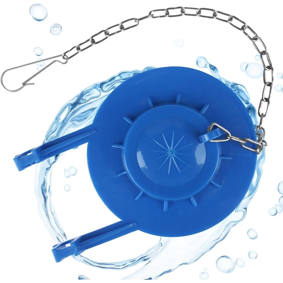 Universal Toilet Flapper Replacement 2" - Fits Most US Standard Kohler Fluidmaster Toto Gerber Toilets - Rubber Flush Valve with Stainless Steel Chain - Blue - 1 Pack