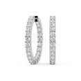 thumbnail image 4 of Boucle d'Oreille Créole en Diamant de Laboratoire / Boucles d'Oreilles Créoles Meara de Forme Ronde Certifiées IGI de 3 Carats / Or Blanc 14K / Serti Griffes / Qualité FG-VS1-VS2 / Friendly Diamonds, 4 of 6