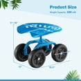 thumbnail image 3 of Costway Chariot de Jardin Roulant Siège de Travail Robuste avec Siège Pivotant à 360° et Hauteur Réglable Bleu, 3 of 10