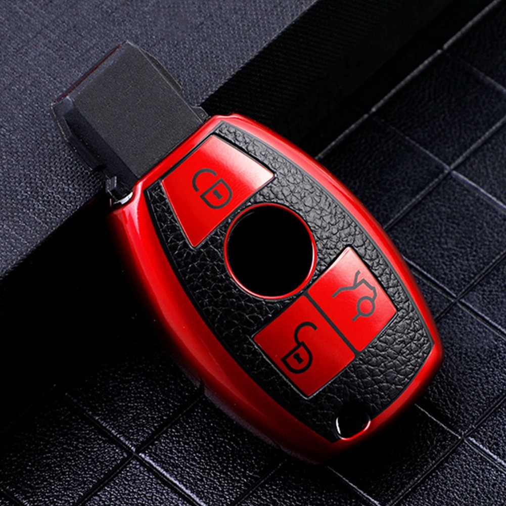 Leather TPU Car Key Fob Case Cover For Mercedes For Benz E C S Class W204 W212