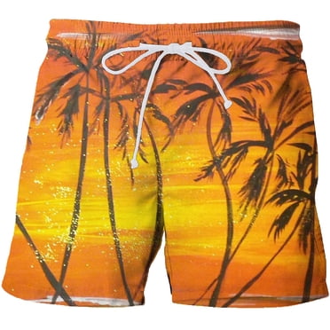 EQWLJWE Beach Pants For Men Men 3D Printing Breathable Seaside Vacation Beach Shorts Swimming Trunks Short For Men On Clearance