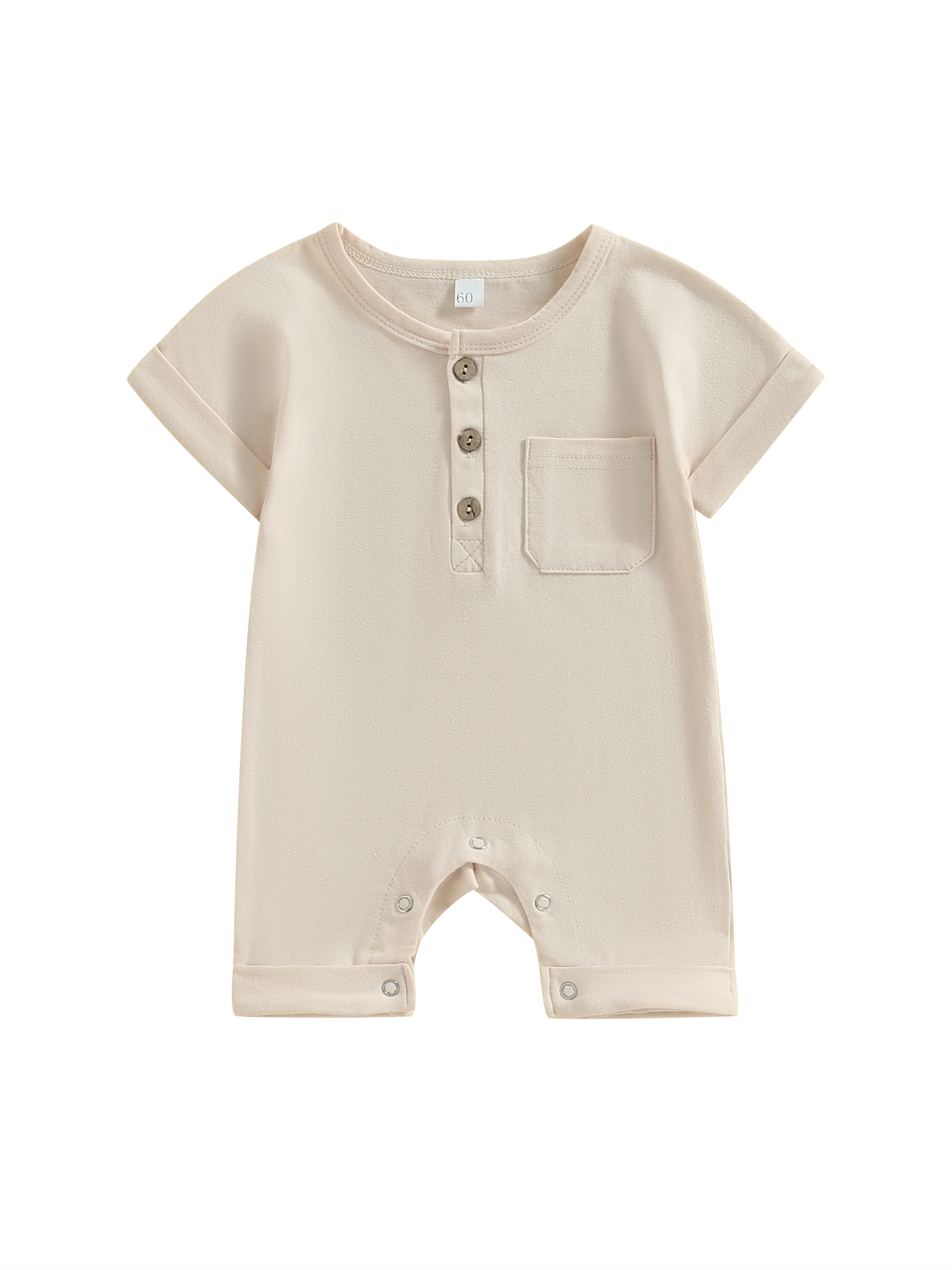 Faithtur Bébé Garçons Filles Combinaison, Bouton Manches Courtes vers le Bas Col Rond Couleur Unie
