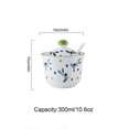 thumbnail image 3 of Hand Drawn Pattern Sugar Bowl With Lid, Ceramic Teacup Shape Sugar Pot, Coffee Accessories, Sugar Pourer, Kitchen Storage-Green Blue Plum-1, 3 of 8