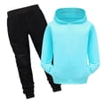 thumbnail image 1 of Hiiyo Boys Casual Active Outfits Solid Color Pullover Hoodie Sweatpants Set, 1 of 3