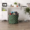 thumbnail image 4 of Design Imports CAMZ14240 Polyester Trellis Paw Round Pet Bin, Hunter Green, 4 of 4