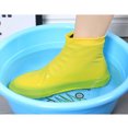 thumbnail image 5 of Unisex Waterproof Disposable Elastic Latex Boot Cover Rain Snow Non-slip Shoe Covers - Size M(Yellow), 5 of 5