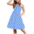 thumbnail image 2 of LOVZFMLL Robe d'Été Décontractée Sans Manches à Col Rond avec Boutons et Poches pour Filles de 2 à 12 Ans, 2 of 5