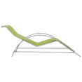 thumbnail image 2 of vidaXL Chaise Longue Textilène et Aluminium Vert, 2 of 5