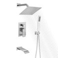 thumbnail image 1 of SUMERAIN Brushed Nickel Pressure Balanced Shower System with Waterfall Tub Spout, Tub Shower Faucet, 1 of 4